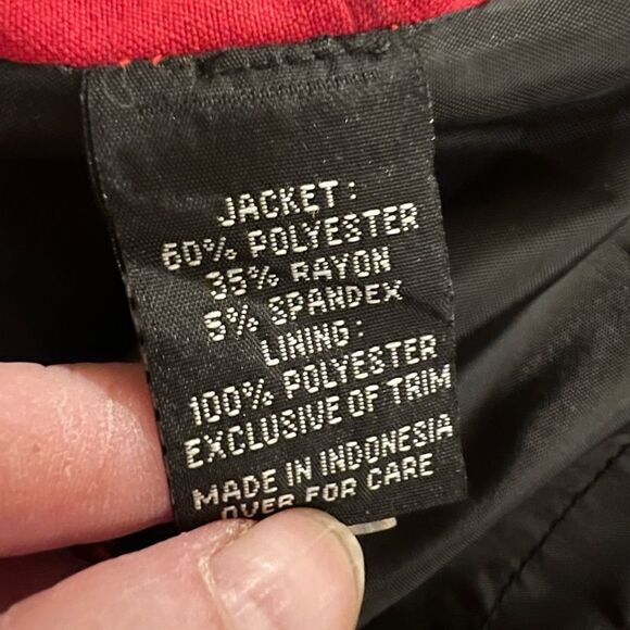 I.N. San Francisco juniors size M red and black one button blazer - Picture 7 of 8